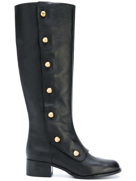 michael kors black boots with gold buttons|Michael Kors boots high heel.